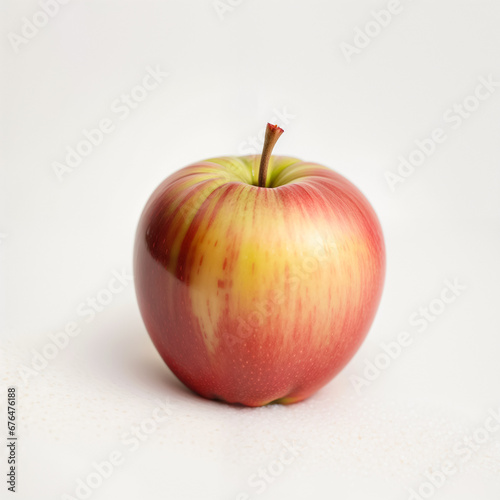 Ripe apple on a white background. Generative AI © Evgenii