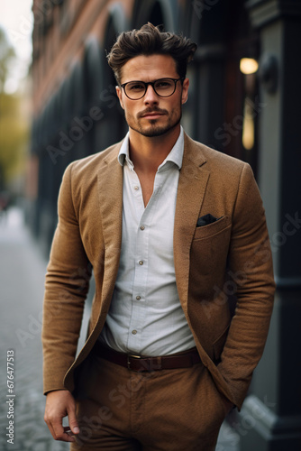 Cool stylish man with glasses
