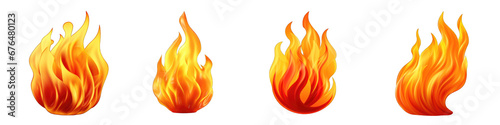 Flame clipart collection, vector, icons isolated on transparent background