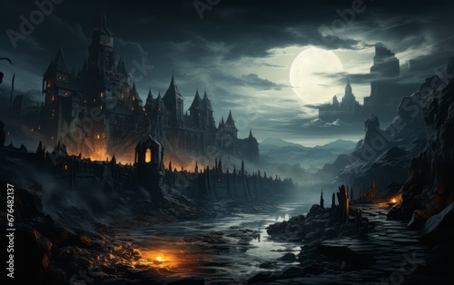 a castle from the dark fantasy world