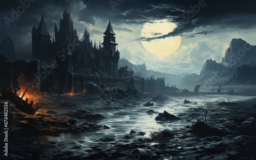 a castle from the dark fantasy world