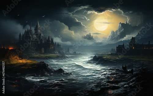 a castle from the dark fantasy world