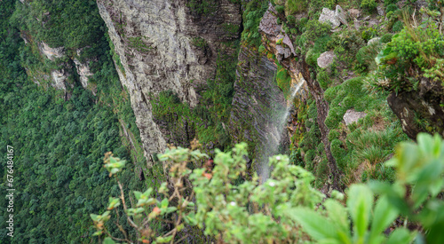Majestic View of Fumaca Waterfall in Chapada Diamantina, Brazil photo
