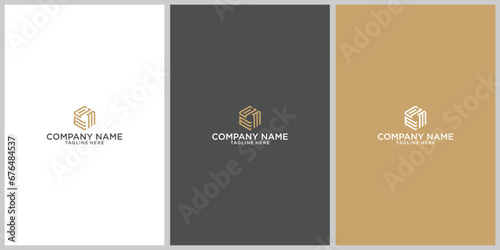 Logo ecm initial ecm marketing business investing brokers corporate design vektor illustration brand