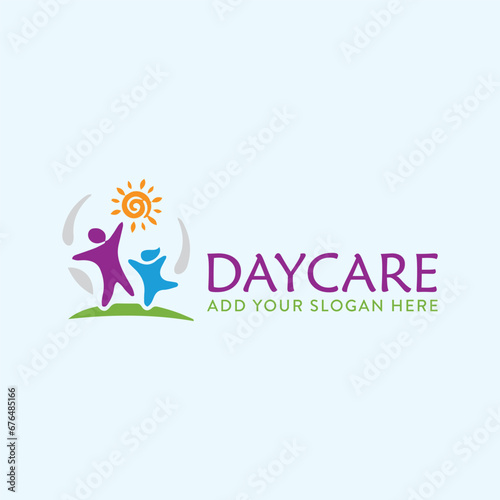 daycare healthcare charity  logo design vector