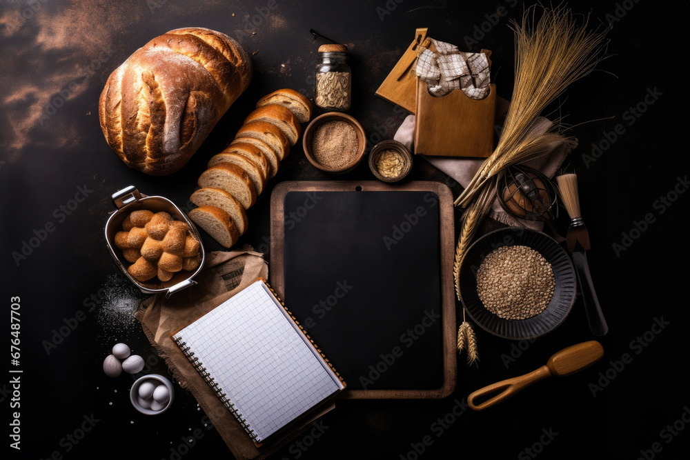 Blank recipe book.Cookbook .book on table background Blank recipe book.Cookbook .book on table background