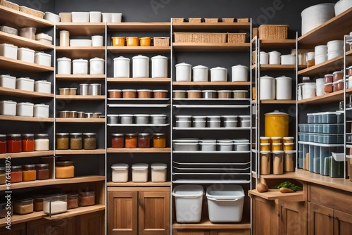 Jars in the kitchen shelves