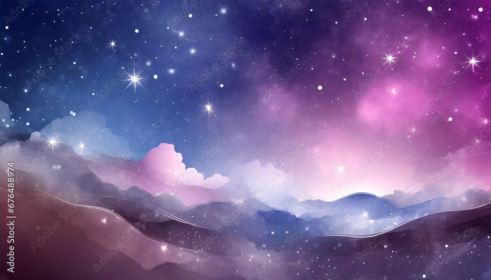abstract starlight and pink and purple and blue clouds stardust blink background presentation star concept magazine powerpoint website marketing