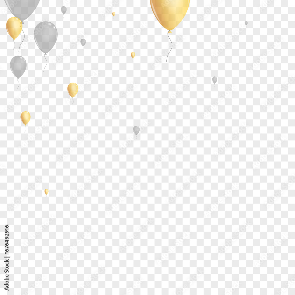Gold Baloon Background Transparent Vector. Toy Jubilee Set. Gray Shiny Surprise. Air 3d Background. Gold Baloon Background Transparent Vector. Toy Jubilee Set. Gray Shiny Surprise. Air 3d Background.