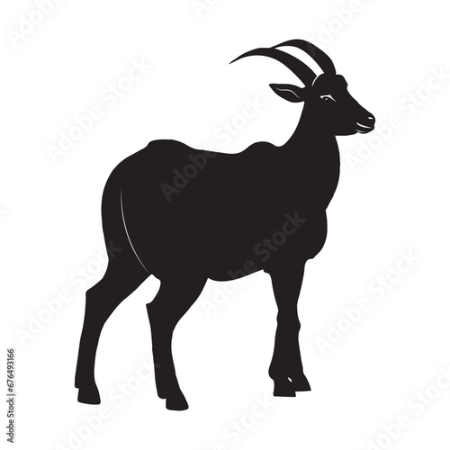 A beautiful goat silhouette vector illustration
