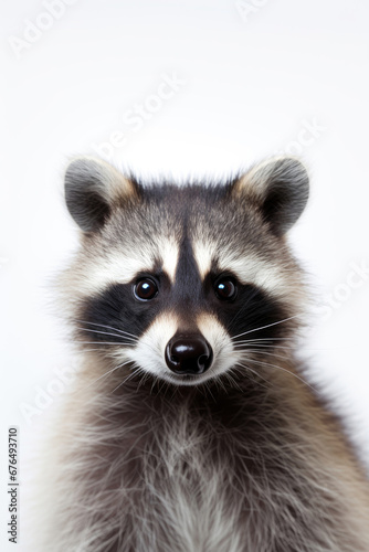 Funny raccoon on white background © Veniamin Kraskov