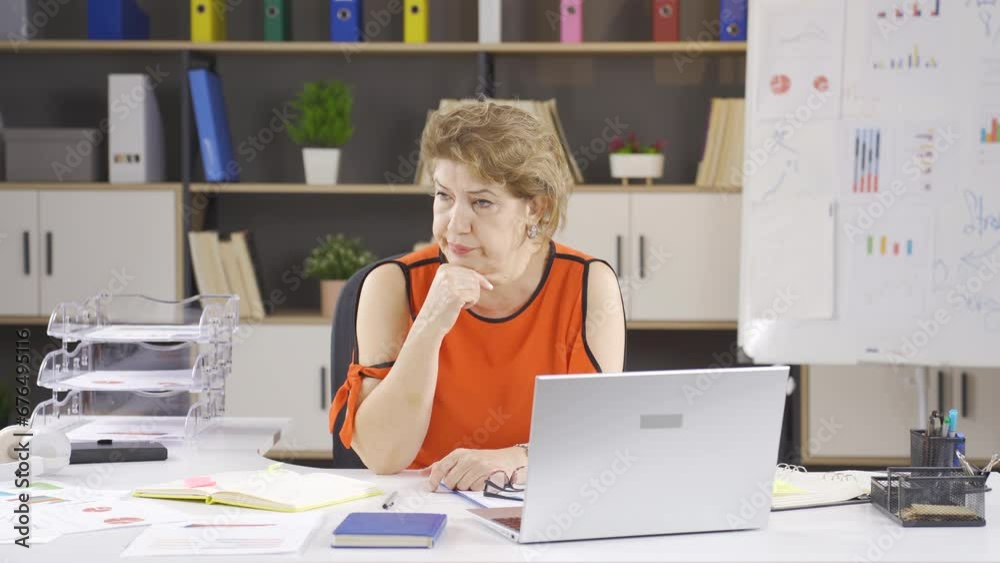Company manager woman is calculating. Company manager woman is calculating.