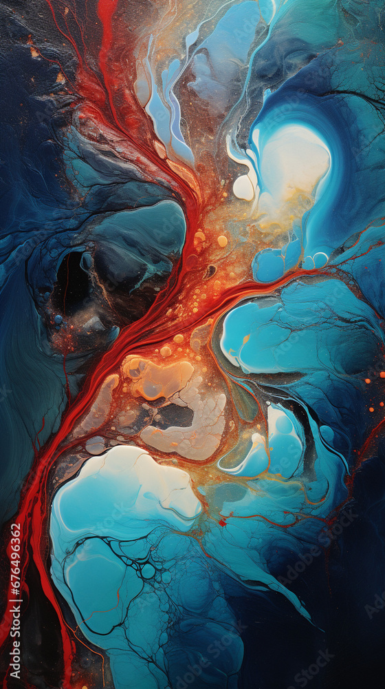 Obraz premium Wonderful fluid painting background with highly detailed and textured created with Generative Ai