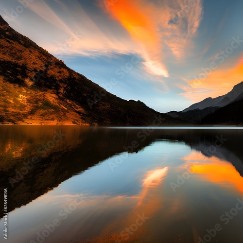 A breathtaking and serene sunset over hill © Getnet