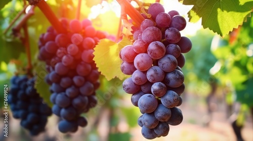 A soft focus image of a bunch of grapes with shallow AI generated illustration