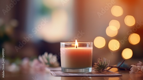 A soft focus image of a candle with shallow depth of  AI generated illustration