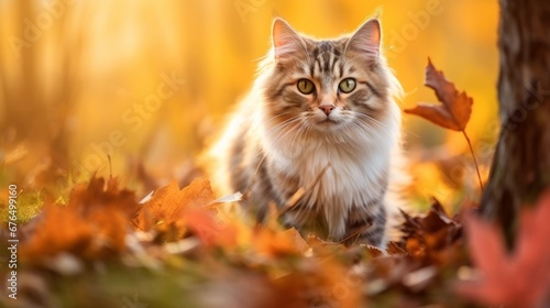 A soft focus image of a cat with shallow depth AI generated illustration