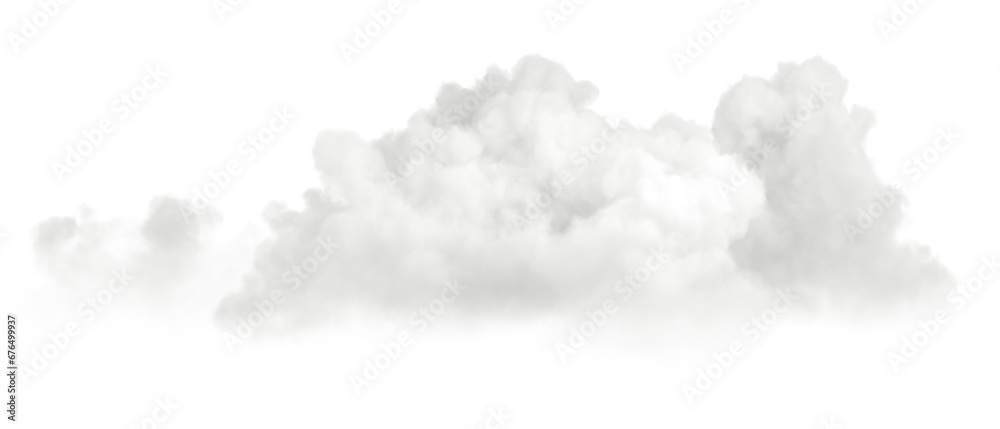 Flying relaxing clouds shapes cutout on transparent backgrounds 3d render png