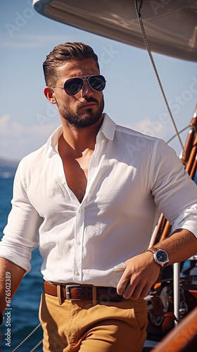 man on yacht