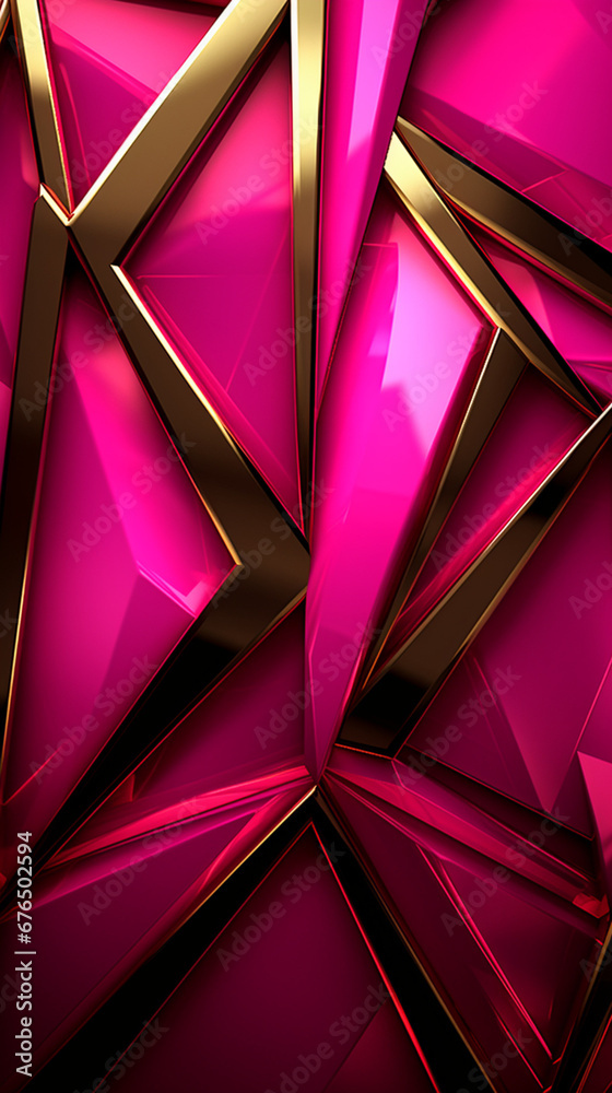 Fototapeta premium Neon hot pink and gold wallpaper created with Generative Ai