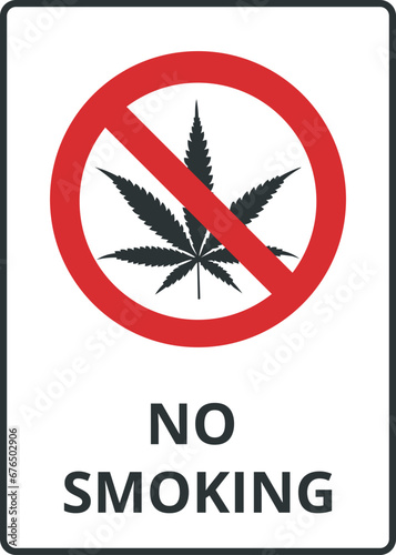 Marihuana Prohibition No Smoking Sign
