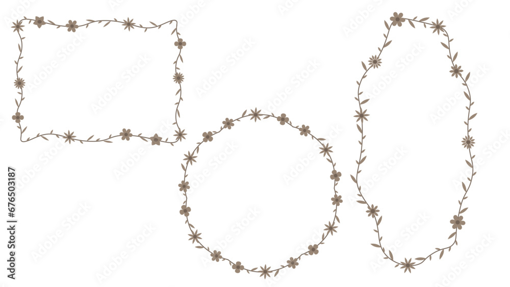 vector, illustration, design, frame, border, quadrangular frame, circular frame, oval frame, flower, leaf, nature, plant, summer, flora vector, illustration, design, frame, border, quadrangular frame, circular frame, oval frame, flower, leaf, nature, plant, summer, flora