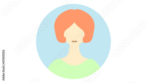 vector, illustration, design, girl, woman, avatar, profile picture, person, redhead, ginger, red haired, model, body positivity, body types