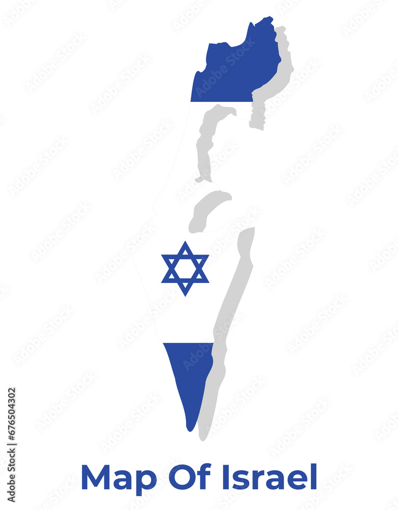 Vector map of Israel with national flag Stock Vector | Adobe Stock