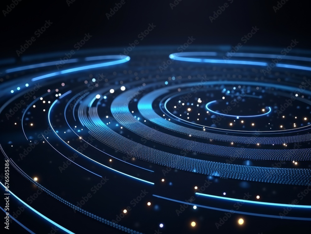 Abstract sci-fi blue background, concept of digital future., AI Abstract sci-fi blue background, concept of digital future., AI