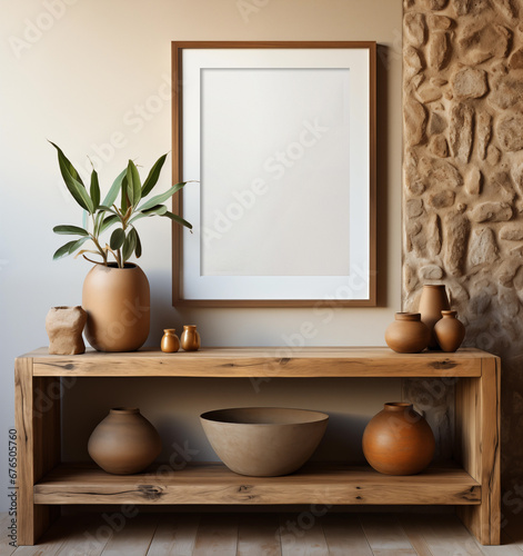 Modern home mockup interior background, 3d render Generative AI