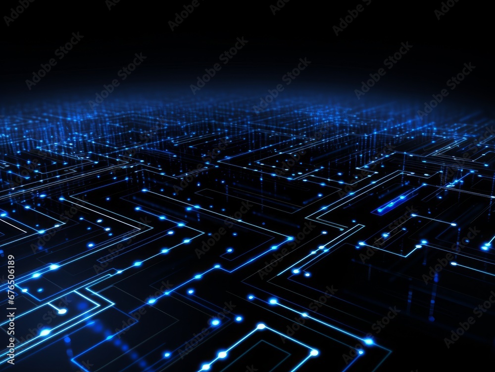 Abstract sci-fi blue background, concept of digital future., AI Abstract sci-fi blue background, concept of digital future., AI