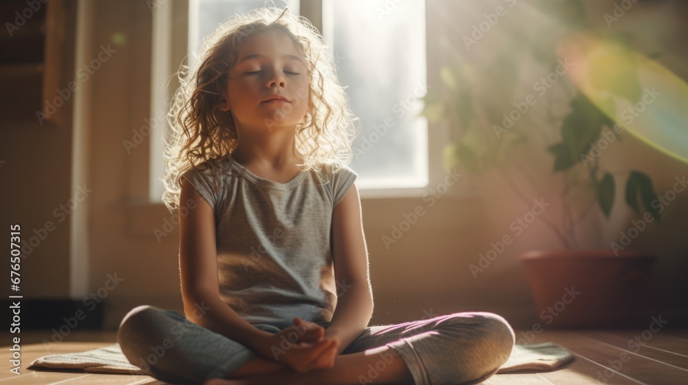 Rejuvenating Child's Pose in Sunlit Space