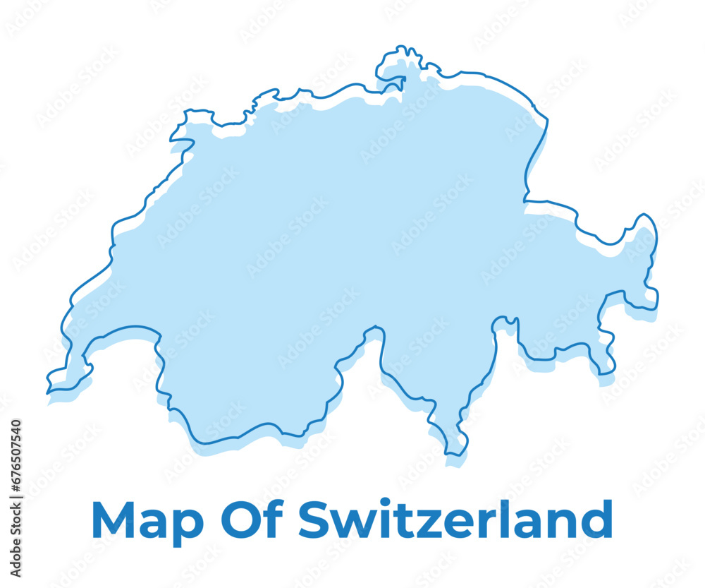 Switzerland simple outline map vector illustration