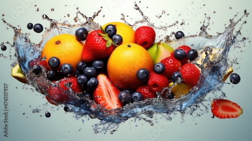 fruit splash fictitious  AI generated illustration