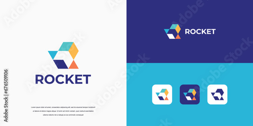 rocket logo, rocket vector launching business.