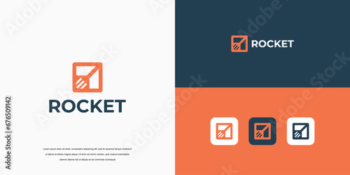 launching rocket logo, rocket vector