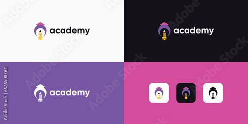 education logo design. academy logo vector modern