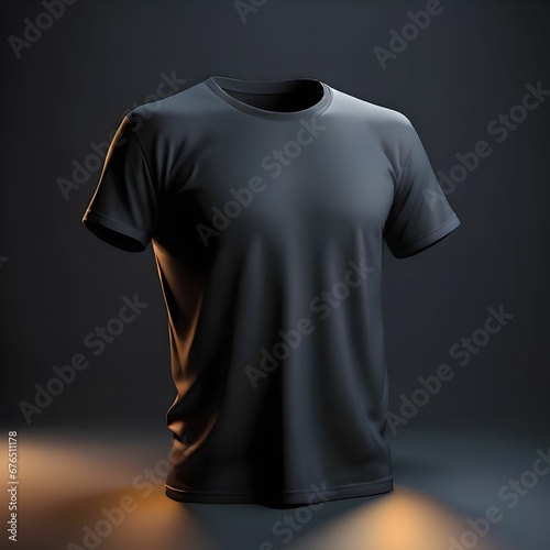 A black t-shirt with a blank background