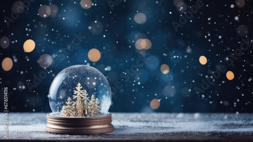 christmas snow globe against a winter background