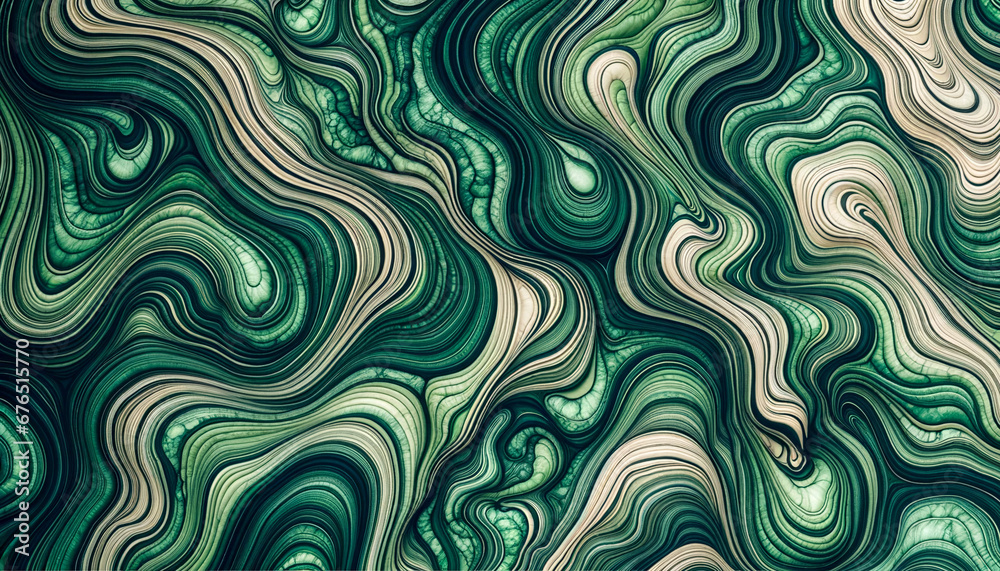 Abstract organic green lines background Generative AI 