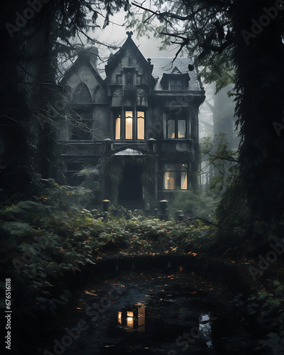 haunted house in the woods