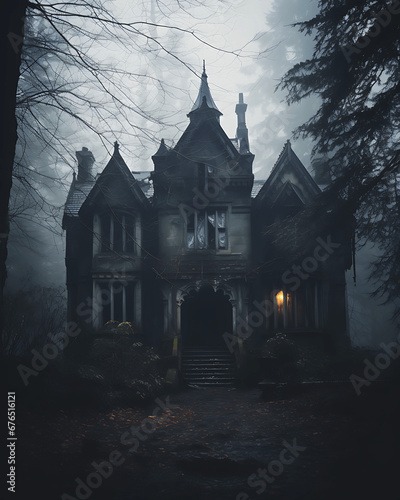 haunted house in the woods