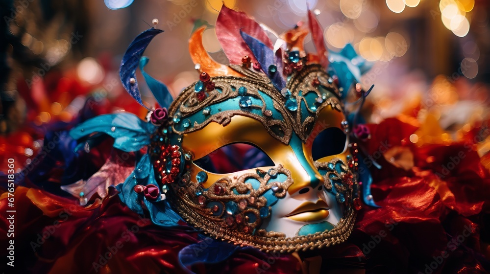 Colorful Glittering Masquerade Mask for New Year's Costume Party