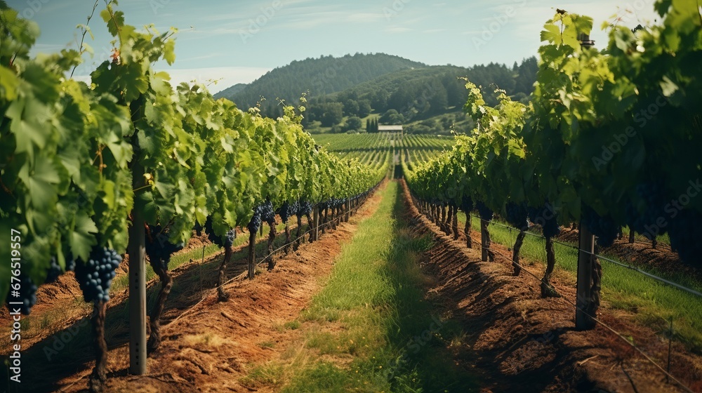 Naklejka premium Serene Vineyard Landscape