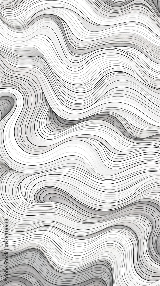 Trendy flat cover design line, black curves. Thin wavy lines on a white light background. Vertical illustration. Trendy flat cover design line, black curves. Thin wavy lines on a white light background. Vertical illustration.