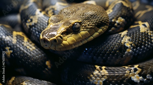 Intricate Pattern and Incredible Length of a Reticulated Python © Andreas