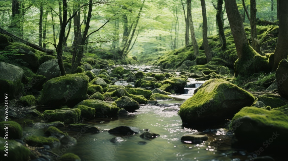 Obraz premium Tranquil Forest Stream