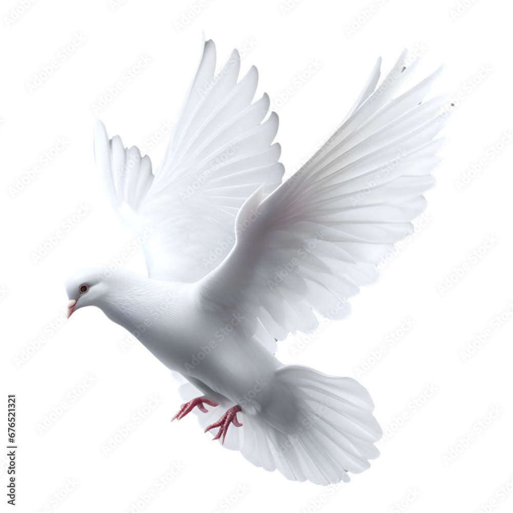 Obraz premium Flying dove isolated over transparent background