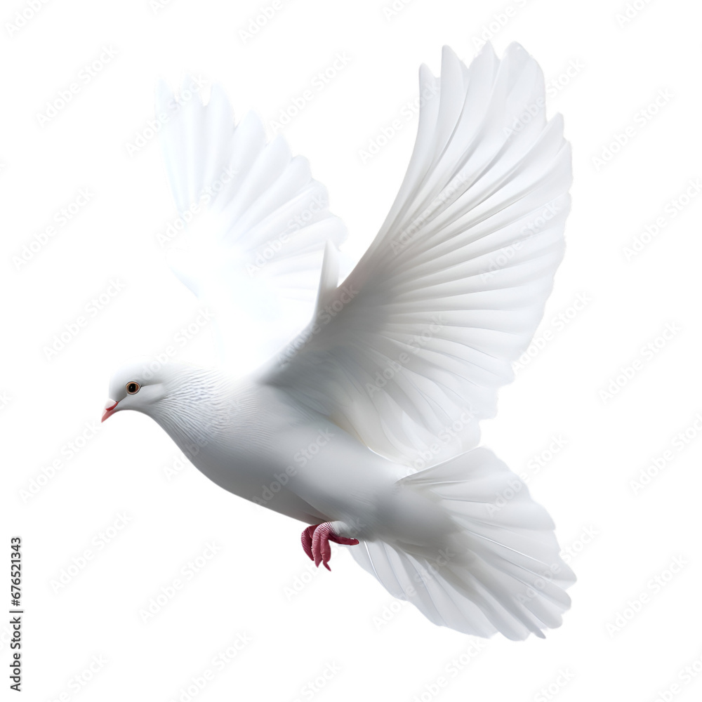 Flying dove isolated over transparent background Flying dove isolated over transparent background