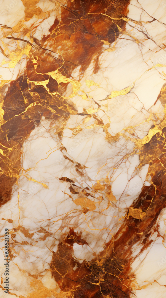Fototapeta premium a marble texture with a brown color, in the style of byzantine gold leaf accents, wallpaper, luminous shadowing, organic formations created with Generative Ai